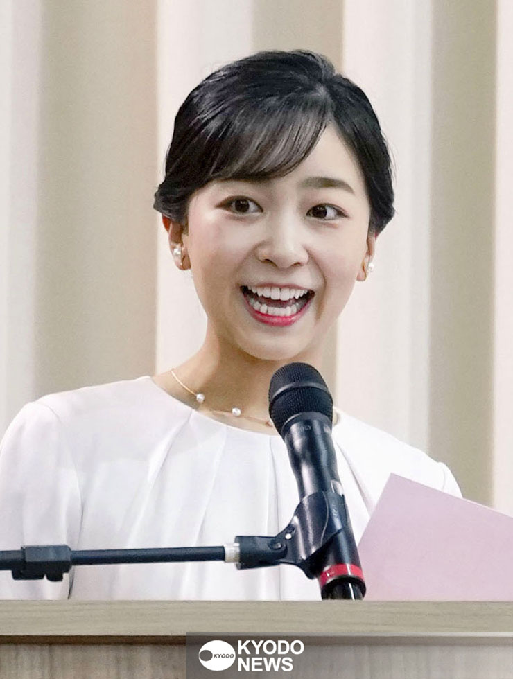 パラナ日伯文化連合会の昼食会で、あいさつされる秋篠宮家の次女佳子さま＝２０２５年６月９日、ブラジル・ロンドリーナ（共同）